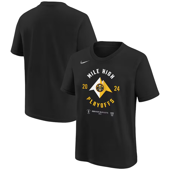 Men's Denver Nuggets Black 2024 Playoffs Mantra T-Shirt